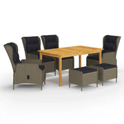 Set Mobili da Pranzo per Giardino 7 pz Marrone cod mxl 69260
