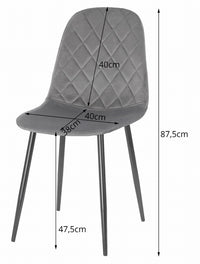 Set di 4 sedie Valora DAPI in velluto grigio scuro | resistenti | comode