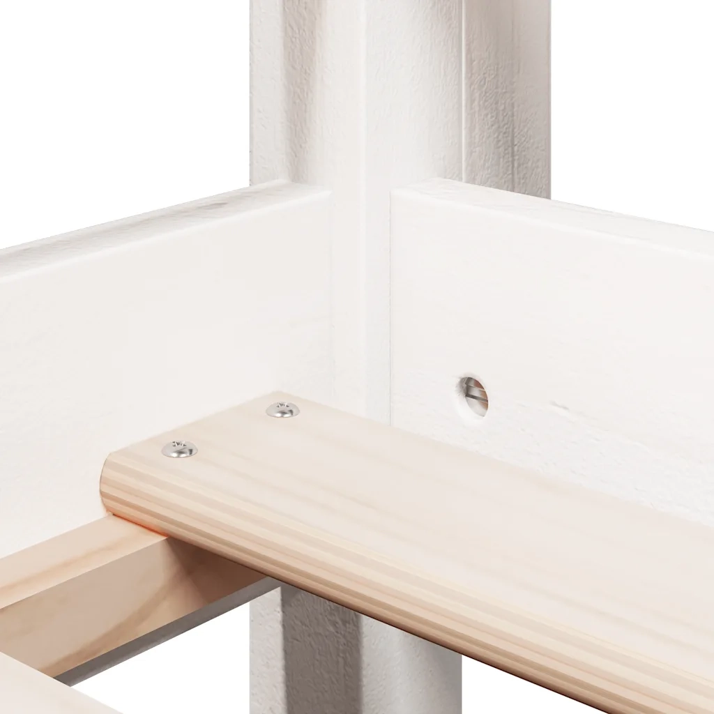 vidaXL Letto a Soppalco con Tetto Bianco 90x200 cm in Legno di Pino