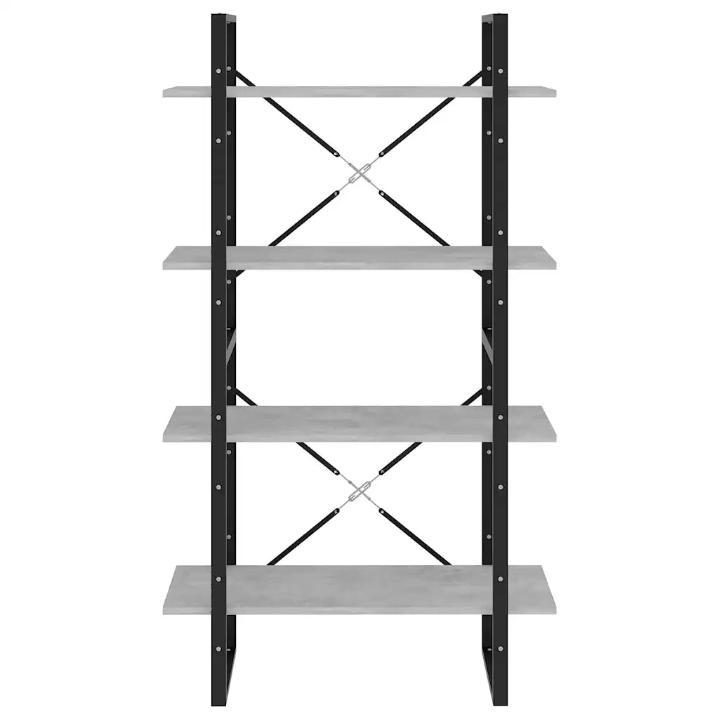 Libreria 4 Ripiani Grigio Cemento 80x30x140cm Legno Multistrato 806461