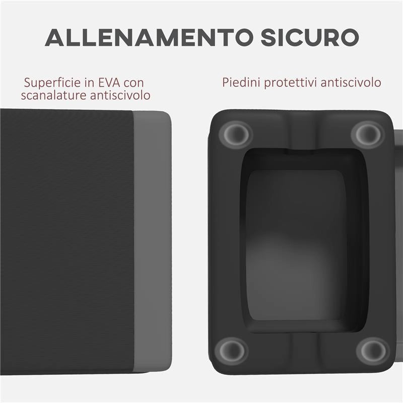 STEPPER FITNESS REGOLABILE A 10.5/15.5/20.5 CM CON SUPERFICIE ANTISCIVOLO E CAPACITÀ 250 KG GRIGIO