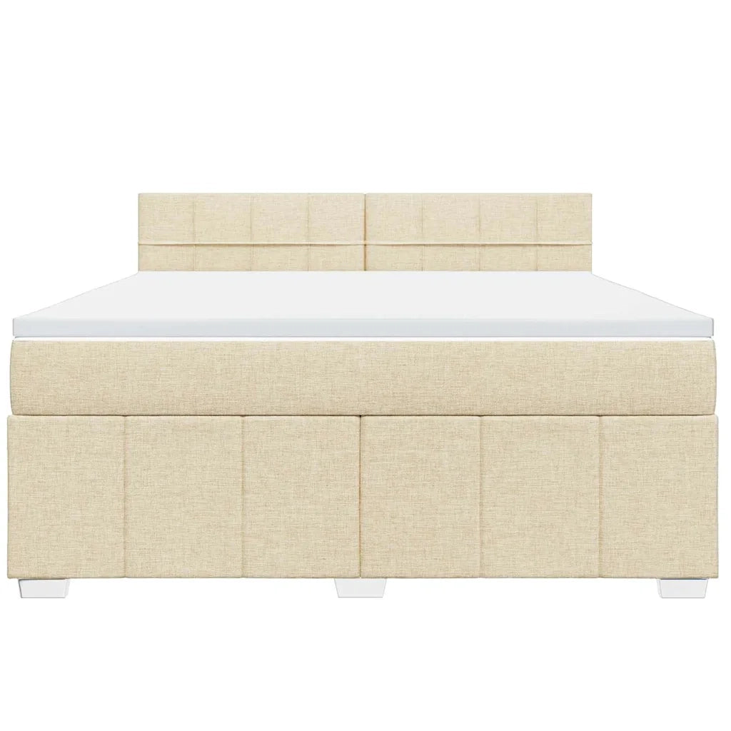 Giroletto a Molle con Materasso Crema 180x200 cm in Tessuto 3287152
