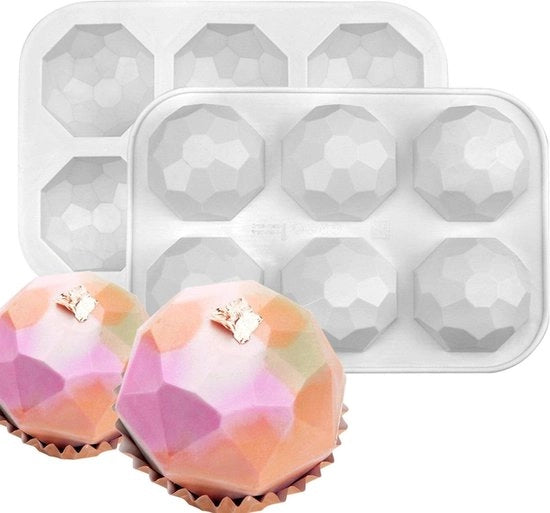 Forma di cioccolato in silicone - Forma per torte in silicone - Gemme - 6 fori - Forma di cioccolato in silicone con cavità 5
