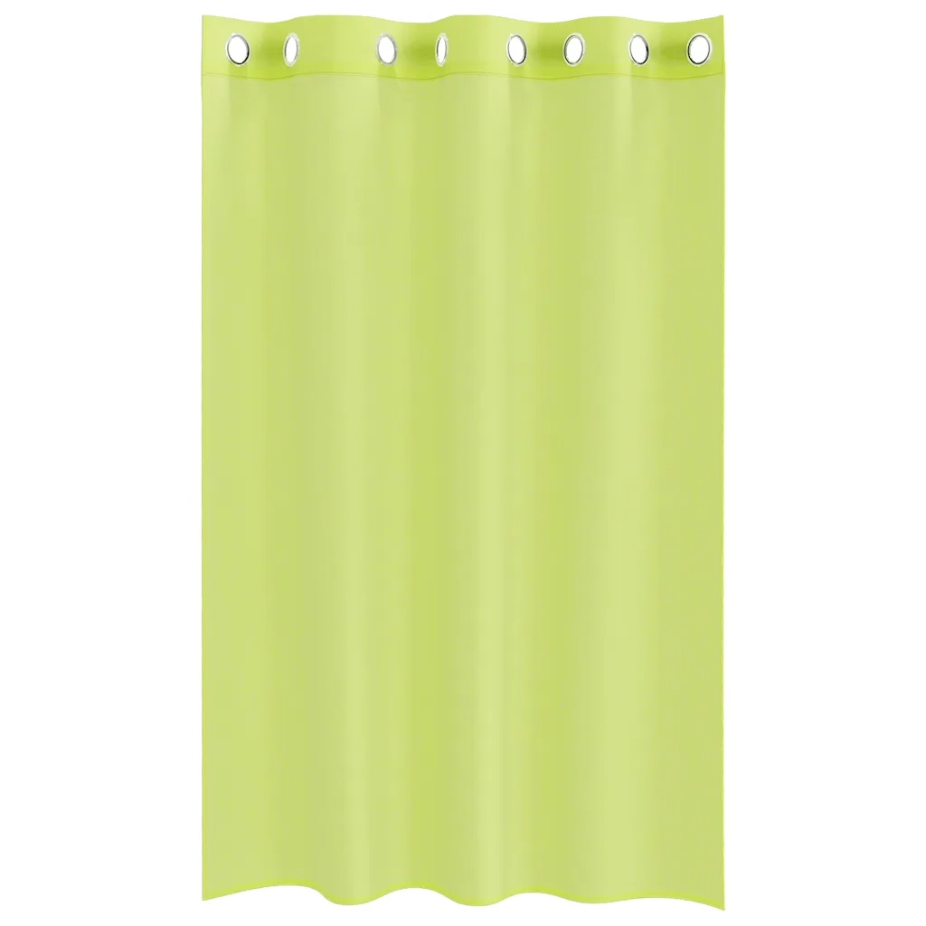 Tende in Voile con Occhielli 2 pz Verde Mela 140x175 cm