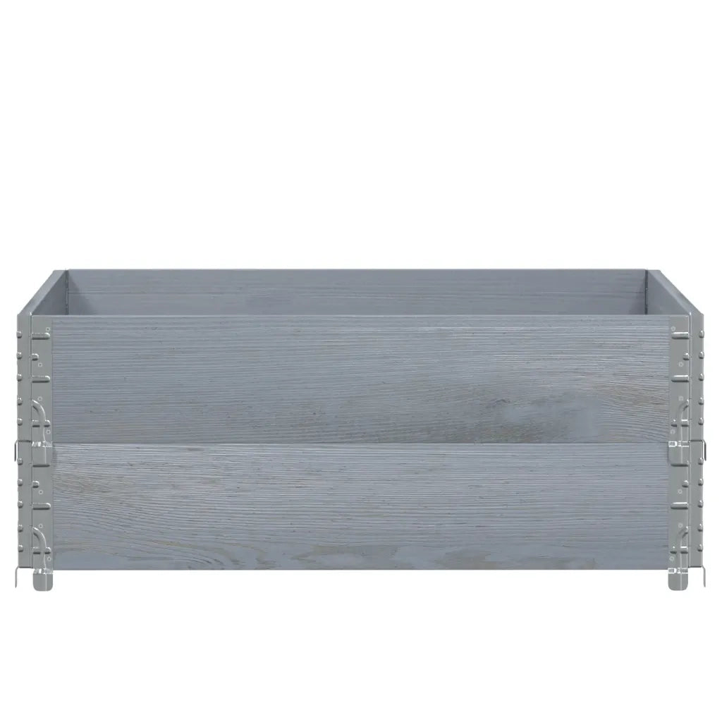 Paretali per Pallet 2pz Grigi 100x100cm Legno Massello di Pino 4010291