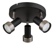 Spot da soffitto Konrad nero opaco/argento 3xGU10 Rabalux
