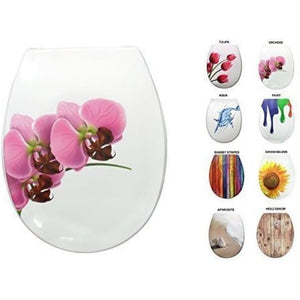 Sanwood 6163100 sedile del wc toilette orchidee in duroplast con