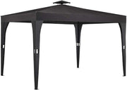 Gazebo da Giardino 3x4m Polyrattan Idrorepellente Padiglione Tendone Festa Protezione UV Nero
