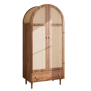 Armadio con cassetto e asta appendiabiti; ante rivestite in tessuto; stile moderno per camera da letto; in MDF; legno; 79 × 50 × 175 cm