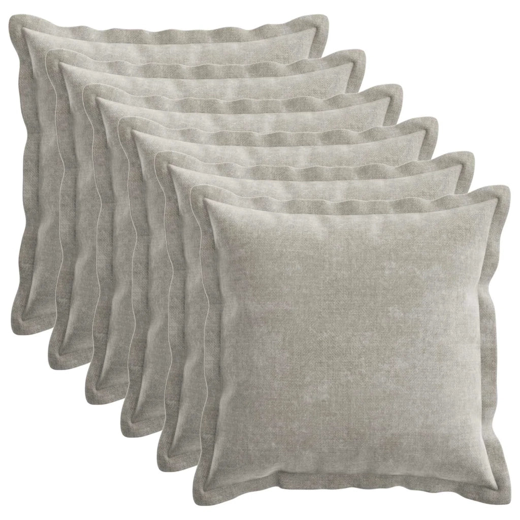 Federa 6 pcs HOUTEN Grigio Chiaro 50 x 50 cm Tessuto Chenille 919145
