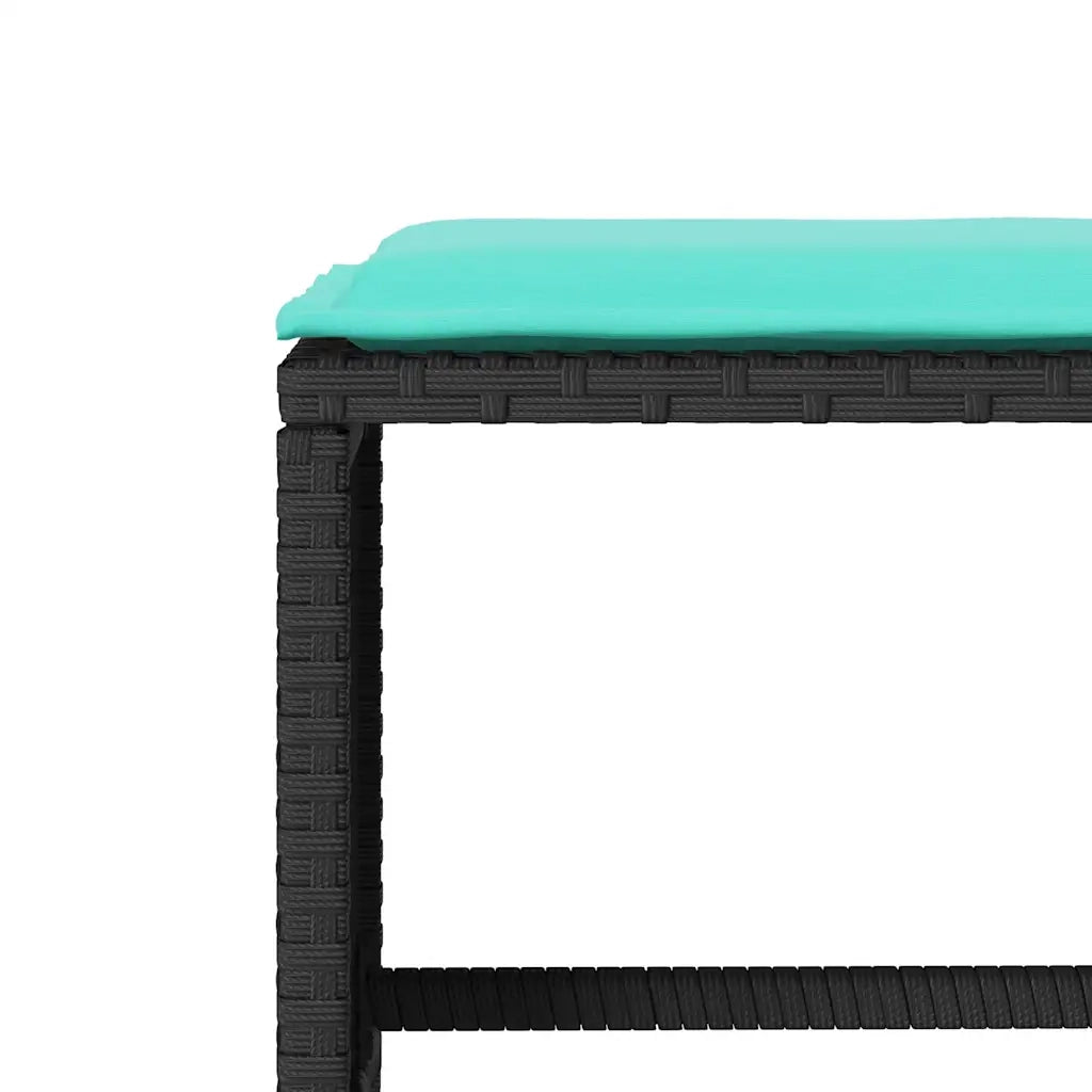 Set Divani da Giardino 4 pz con Cuscini Nero in Polyrattan