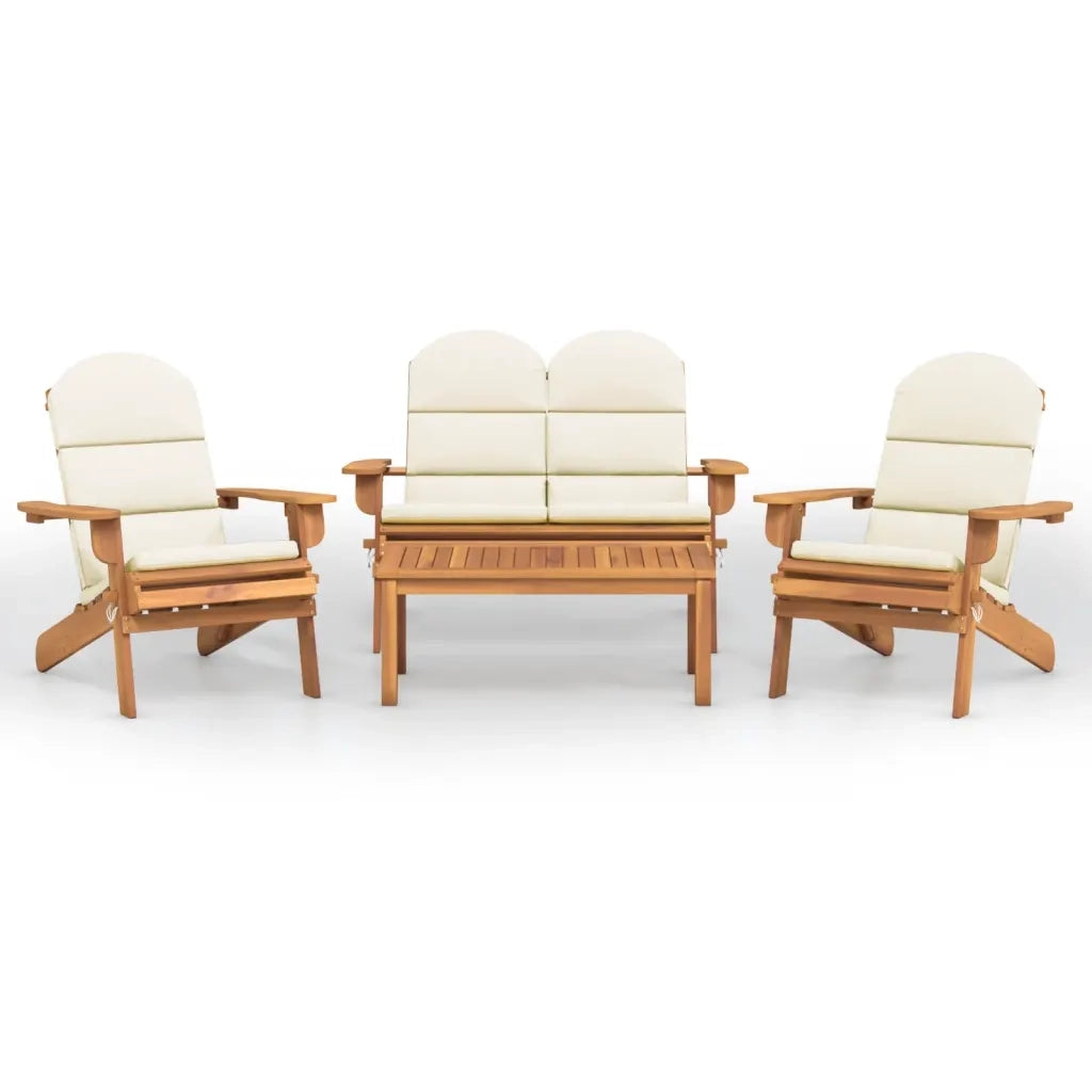 Set Salotto da Giardino Adirondack 4pz Legno Massello di Acacia 3152131