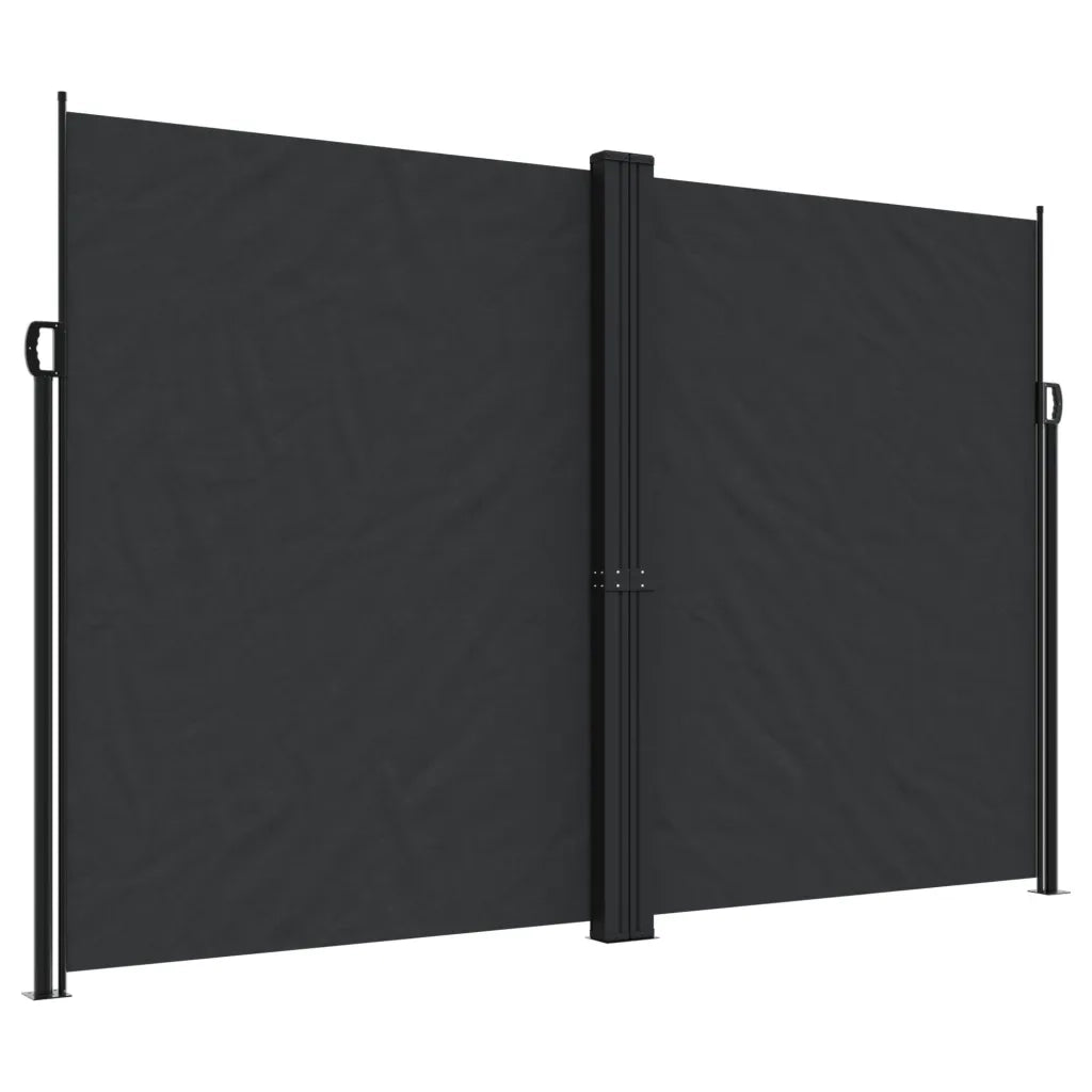 Tenda da Sole Laterale Retrattile-Tenda parasole per balcone per giardino Nera 220x1000 cm 524236