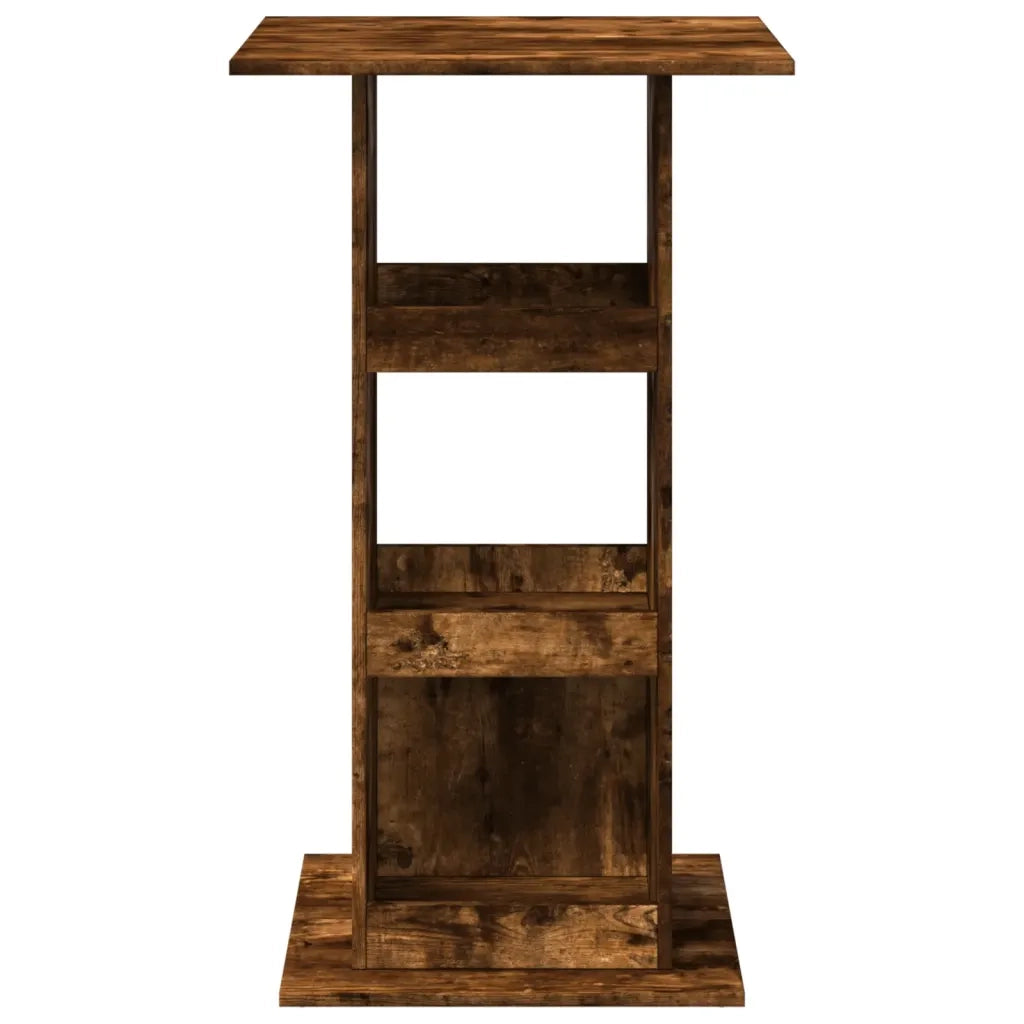 Tavolo Bar Portaoggetti Rovere Fumo 60x60x102 cm Multistrato 854332