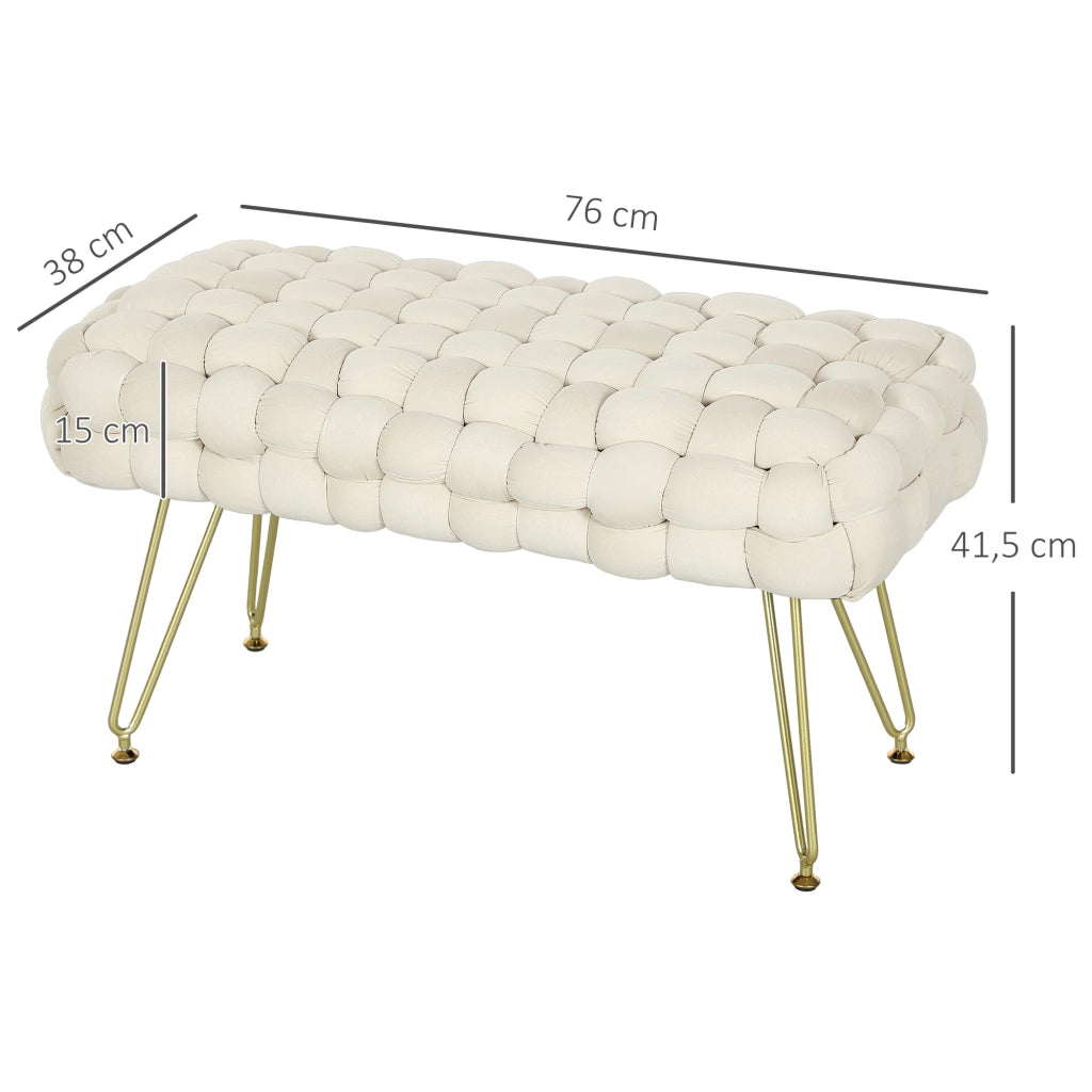 Pouf imbottito con gambe in metallo ¨C zephmum ¨C crema