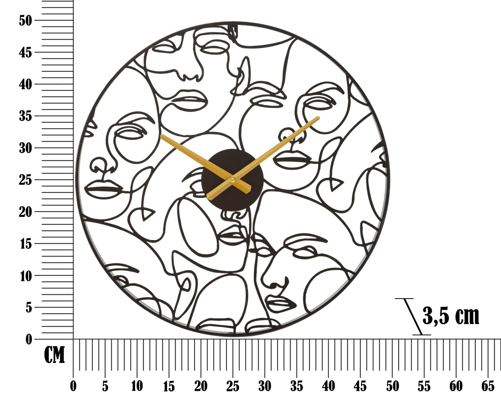 Orologio da Muro Faces Ø 50x3,5 cm in Ferro