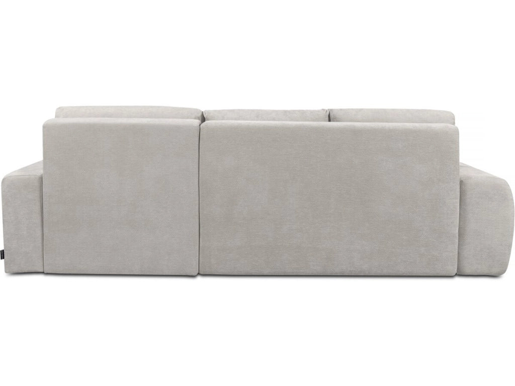 Divano letto angolare destro in tessuto ciniglia "Verneuil" - 3 posti - Beige