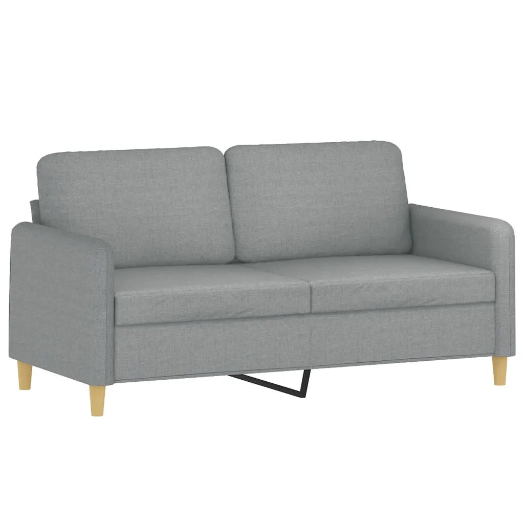Set di Divani 2 pz con Cuscini Grigio Chiaro in Tessuto 3202086