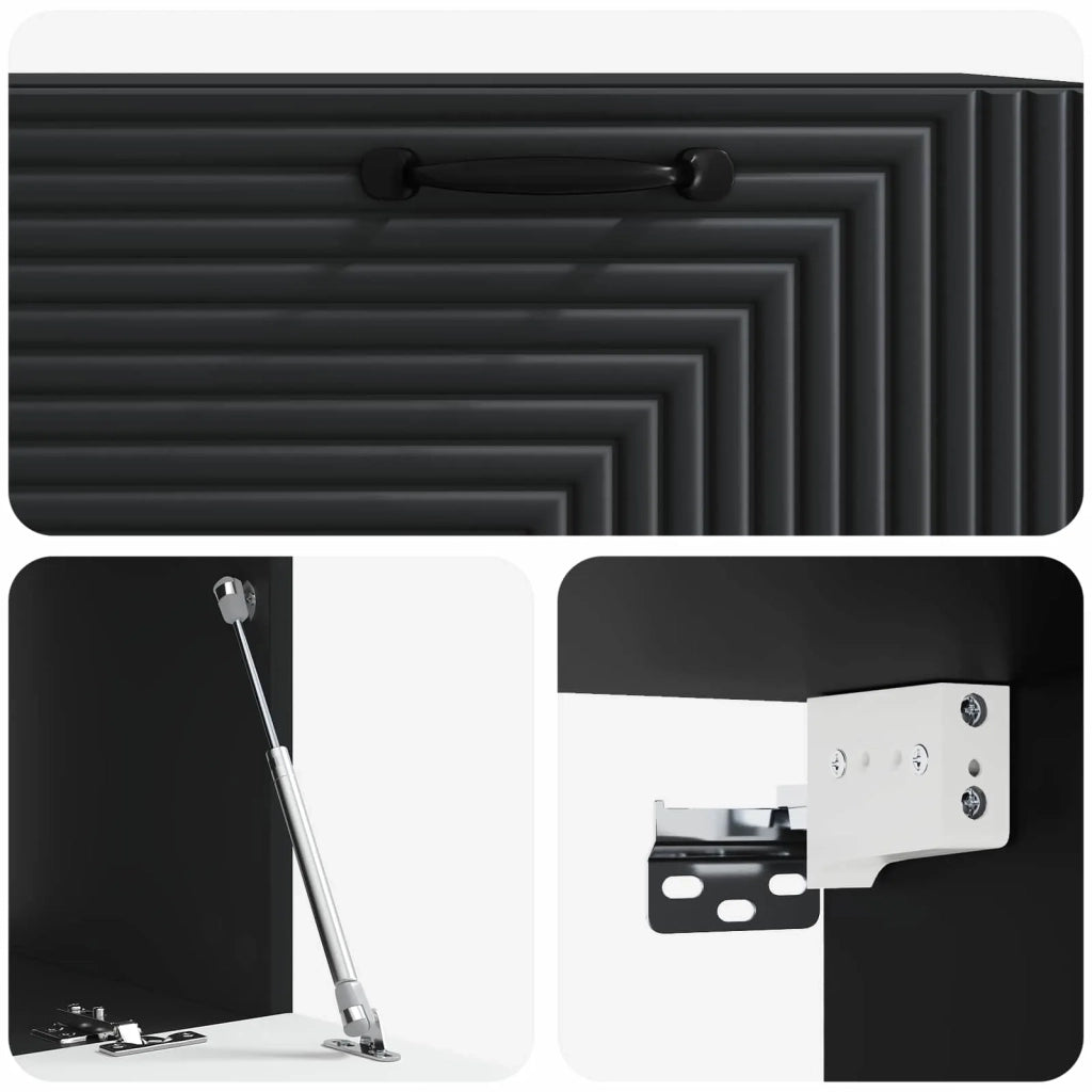 Mobile Porta TV da Muro Nero 78,5 x 41 x 30 cm 898686