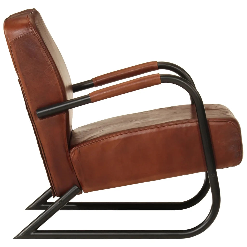 Poltrona | Sedia Relax Marrone in Vera Pelle