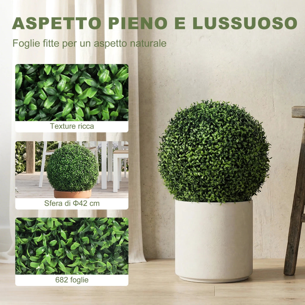 Bosso Artificiale Topiaria ¨C Zephmum ¨C Verde 42 cm