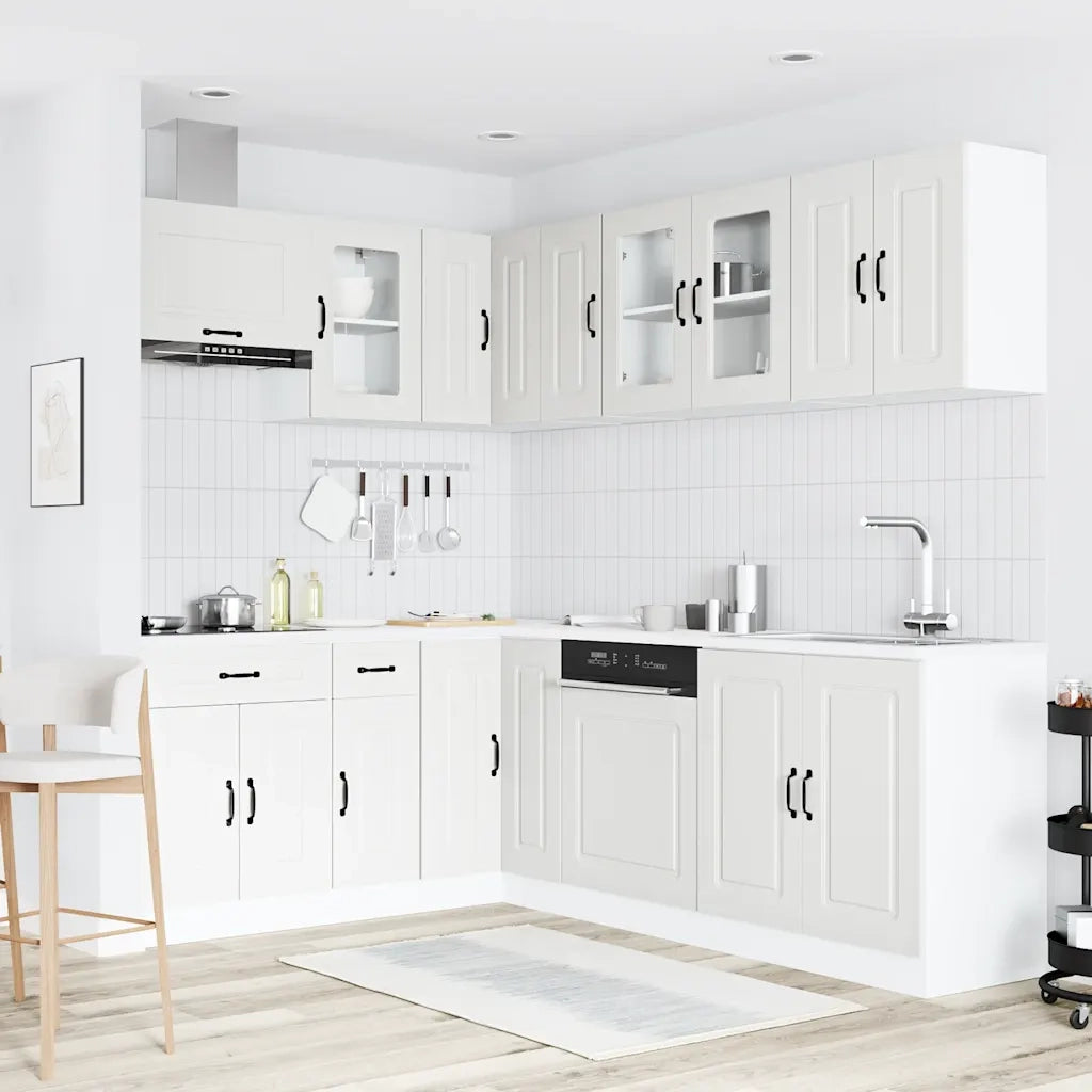 vidaXL Set Mobili da Cucina 11 pz Kalmar Bianchi Legno Multistrato