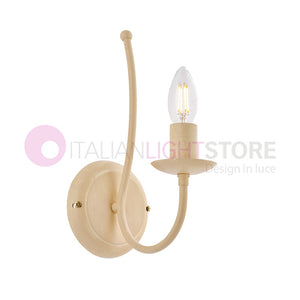 BAJA Applique a Parete Candelabro Ferro Rustico Avorio decapè