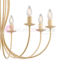 BAJA Lampadario Candelabro Ferro a 8 Luci Classico Avorio decapè