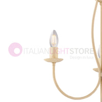 BAJA Lampadario Candelabro Ferro a 3 Luci Classico Avorio decapè