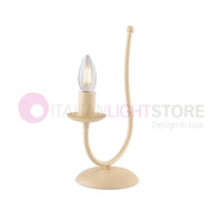 BAJA Lampada da comodino Candelabro Ferro Rustico Avorio decapè