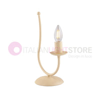 BAJA Lampada da comodino Candelabro Ferro Rustico Avorio decapè