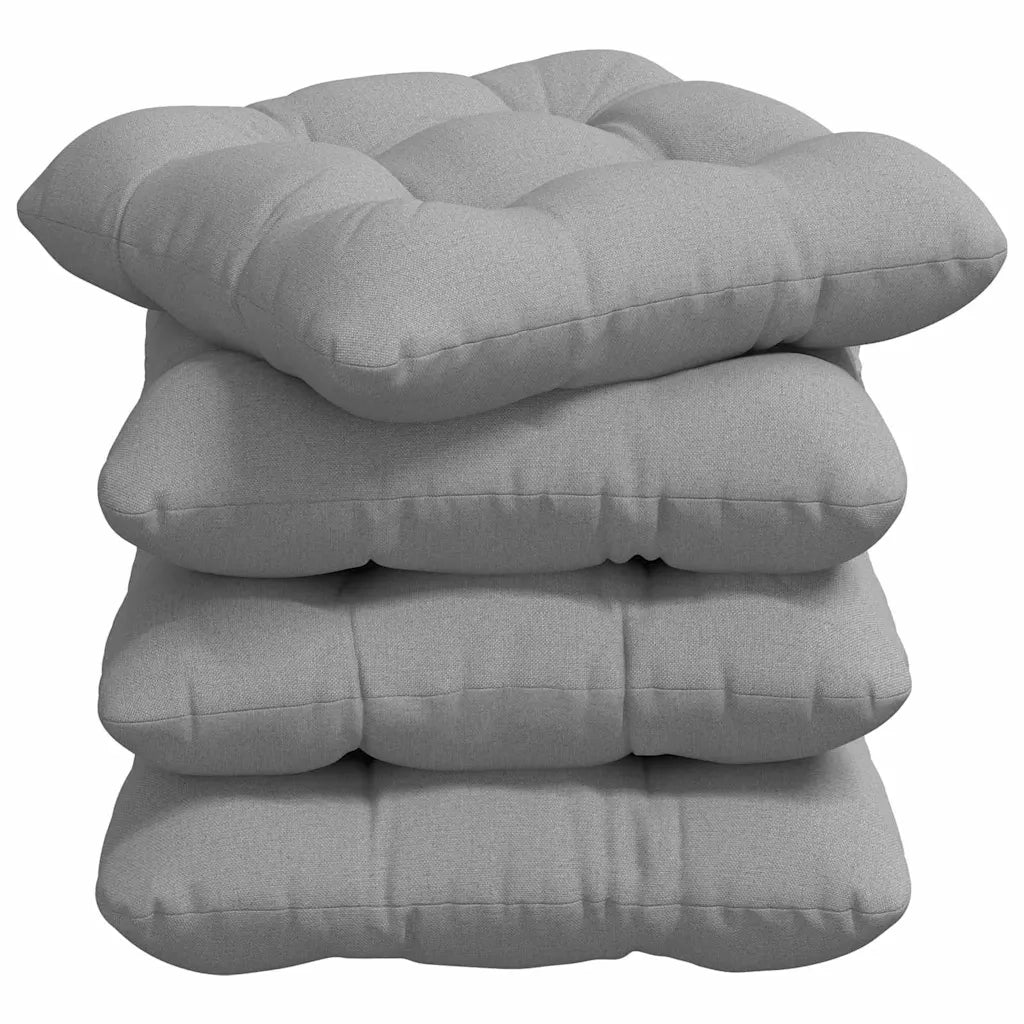 Cuscini per Seduta 4 pcs Grigio Nuvola 45 x 45 x 12 cm Tessuto 42015116