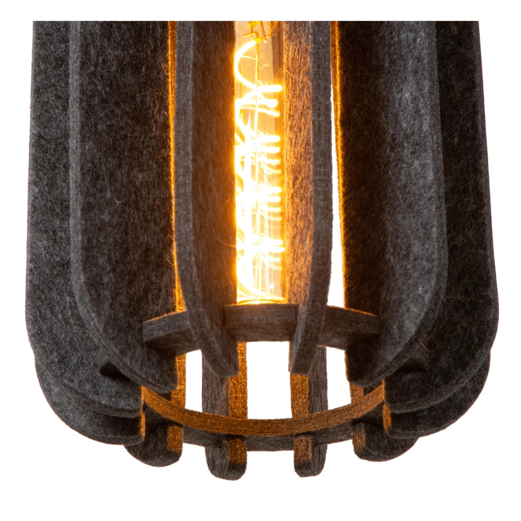 Lampada a sospensione in feltro grigia Rafal E27 40W Lucide