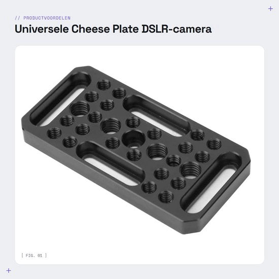 Piattaforma universale per formaggi - Supporto per fotocamera digitale - Scambio video in alluminio - Leggero e compatto - Ideale per produzione video e...