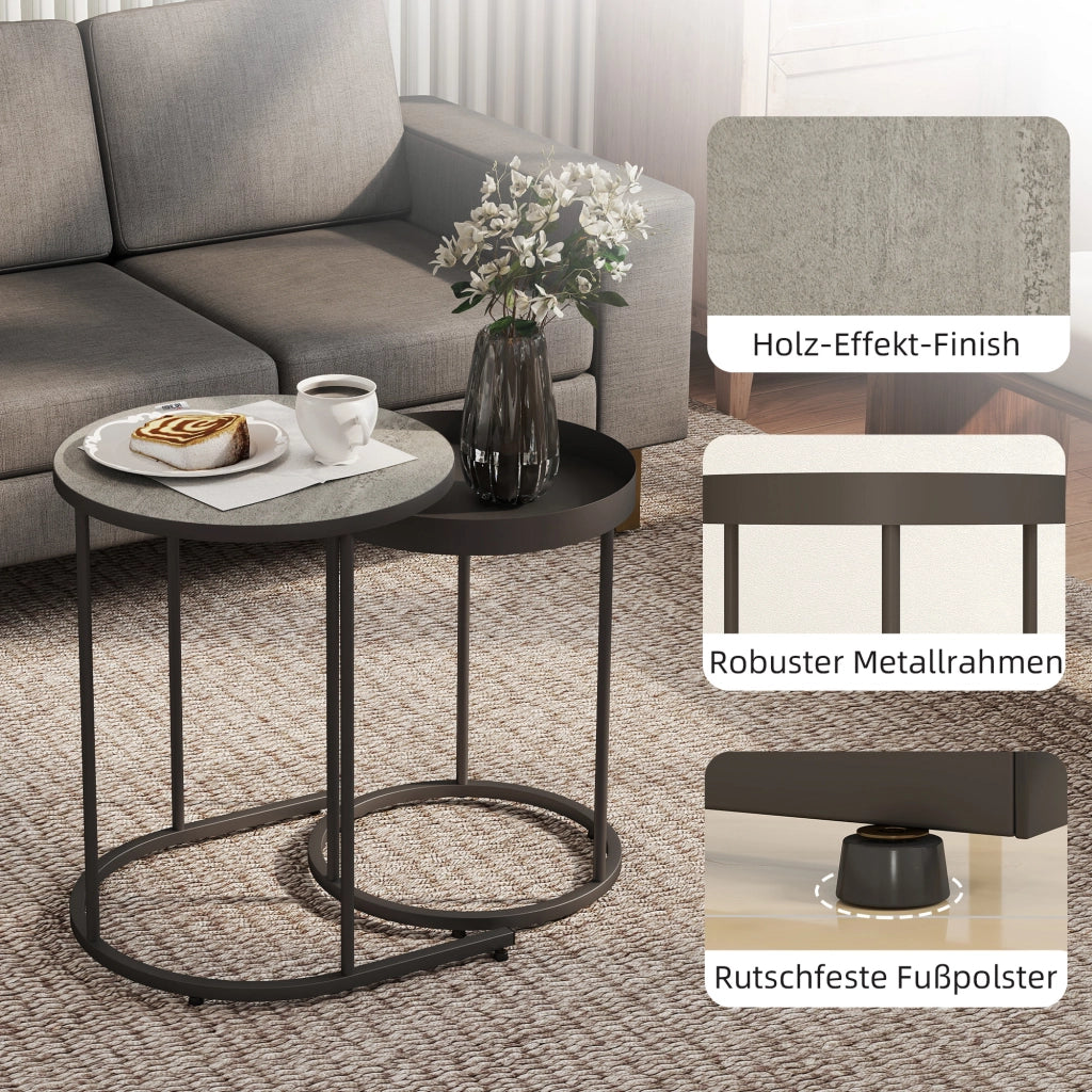 Tavolino da caff¨¨ pieghevole ¨C zephmum ¨C grigio, metallo