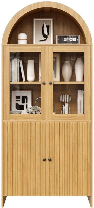 Cassettone - Plafond a forma di onda - Porte in vetro - Disegno a golf - Comodino per salotto