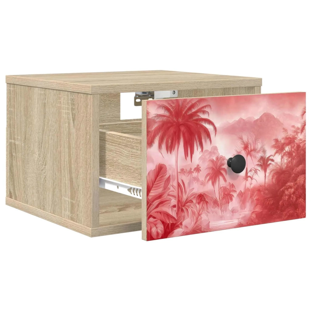 Mobiletto da comodino a parete AACHEN 2 pz Rovere Sonoma 8007498