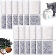 12 pezzi di filtro per fonte di acqua per gatti, 11,5 x 4,5 cm, filtro per fonte di acqua per gatti con cera e carbone attivo per fonte di acqua per gatti con sensore di movimento