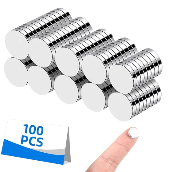 100 magneti neodimio, 10 mm piccoli forti a rullo con scatola di conservazione per lavagna magnetica frigorifero
