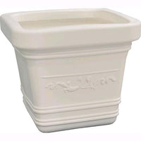 VASO in Resina QUADRO FESTONATO 40X40 cm BIANCO con DOPPIO BORDO