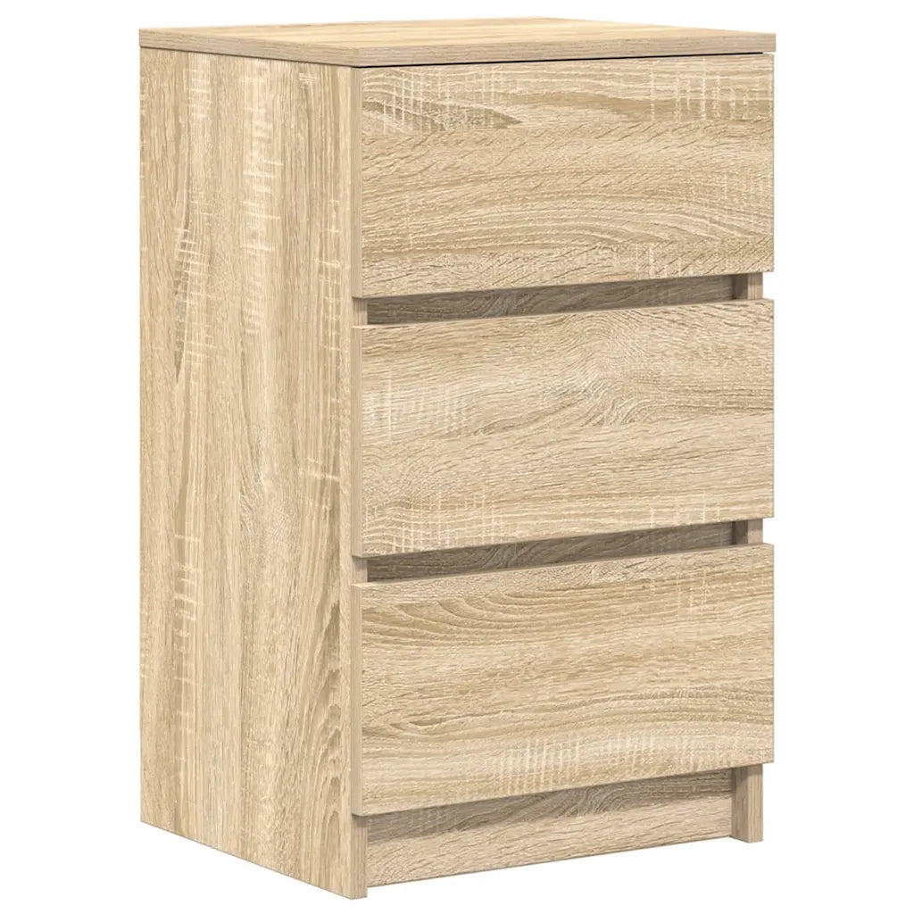 Comodini con 3 Cassetti 2 pz Rovere Sonoma 39x35x65 cm