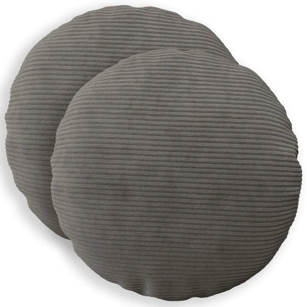 Federa 2 pcs HEERLEN Grigio Scuro Ø 60 cm corduroy 922919