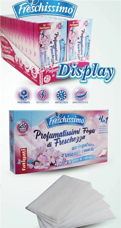 FOGLI DI FRESCHEZZA PER ASCIUGATRICE 25 PZ  FIORI DI CILIEGIO