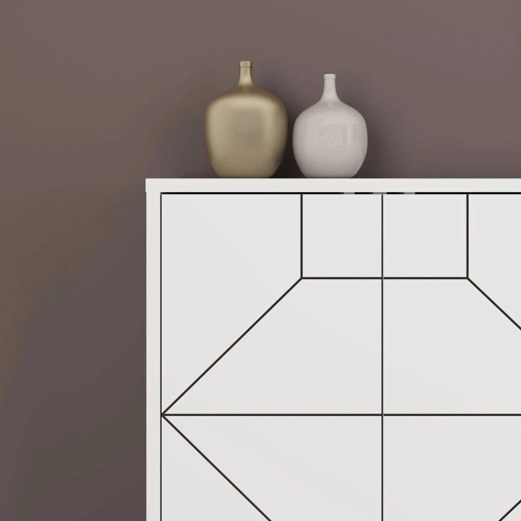 Credenza in legno "Dune" - 184 x 35 x 77 cm - Bianco
