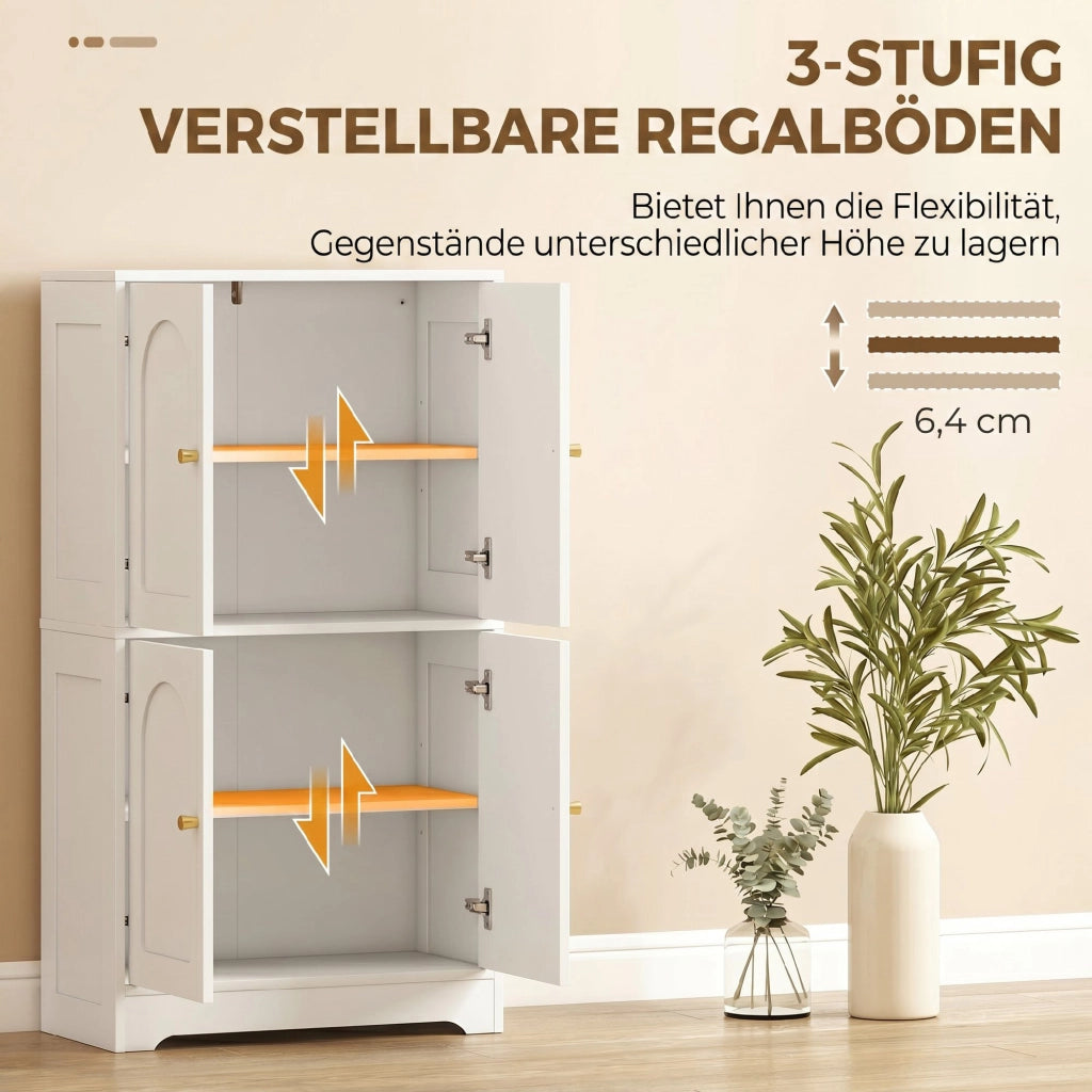 Armadio Cucina Alto con Ante e Ripiani Regolabili ¨C zephmum ¨C Bianco 60x30x110 cm