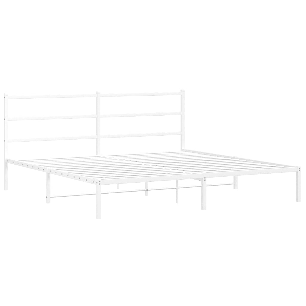 Giroletto con Testiera Metallo Bianco 183x213 cm