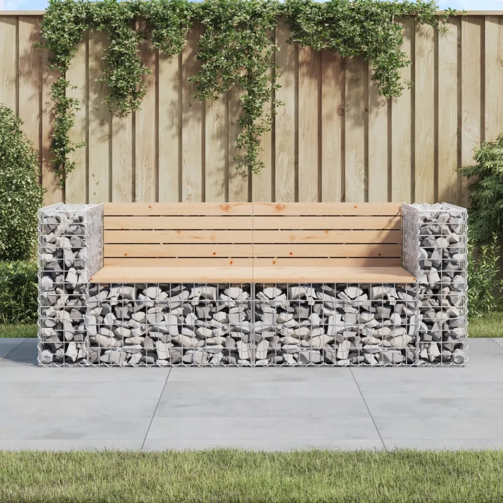 Panchina Giardino | Panca da Giardino Design Gabbione 184x71x65,5 cm Massello di Pino
