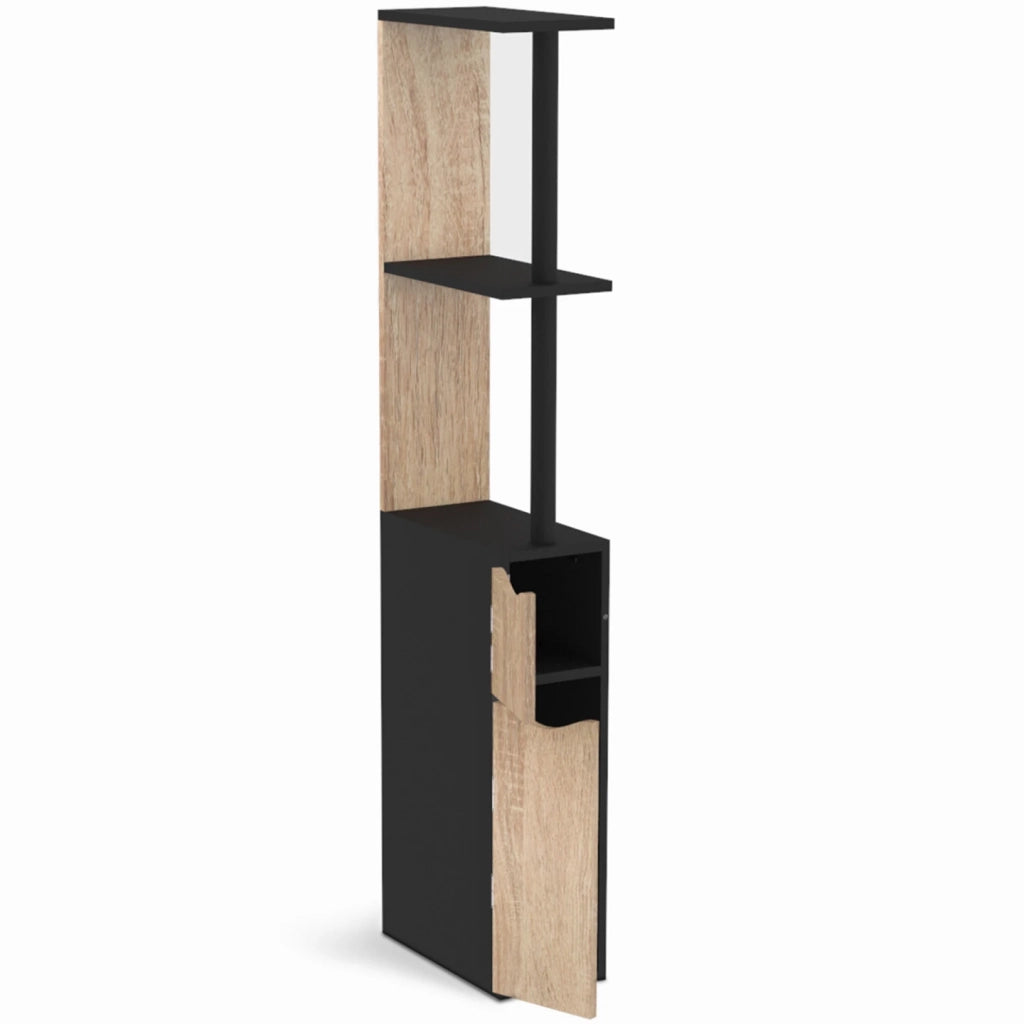 IDMarket - Mobile WC a 2 ante in faggio e nero WILLY