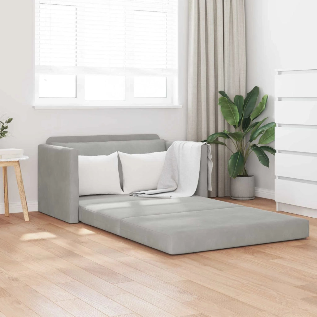 Divano letto Grigio chiaro 124 x 71 x 78 cm Velluto 4106702