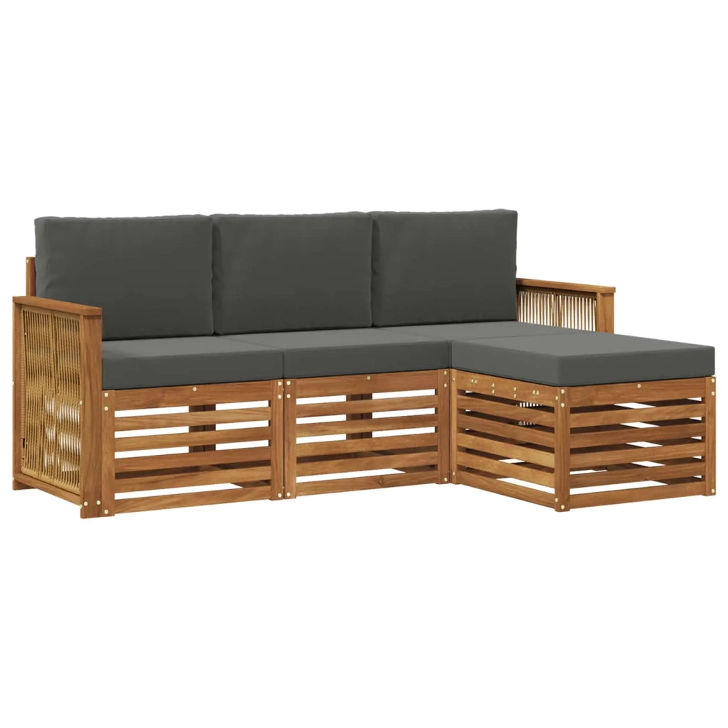 Set di divani da esterno 4 pz Naturale e Antracite 3384208